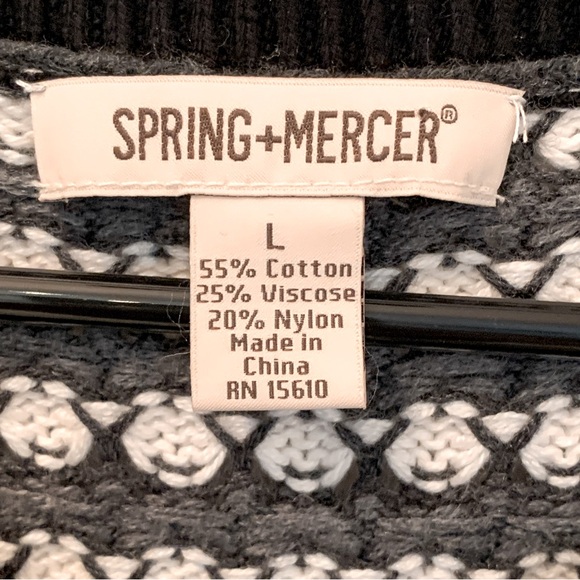 Spring + Mercer Black Gray Sleeveless Chunky Knit Sweater Dress Size Large - Picture 4 of 10